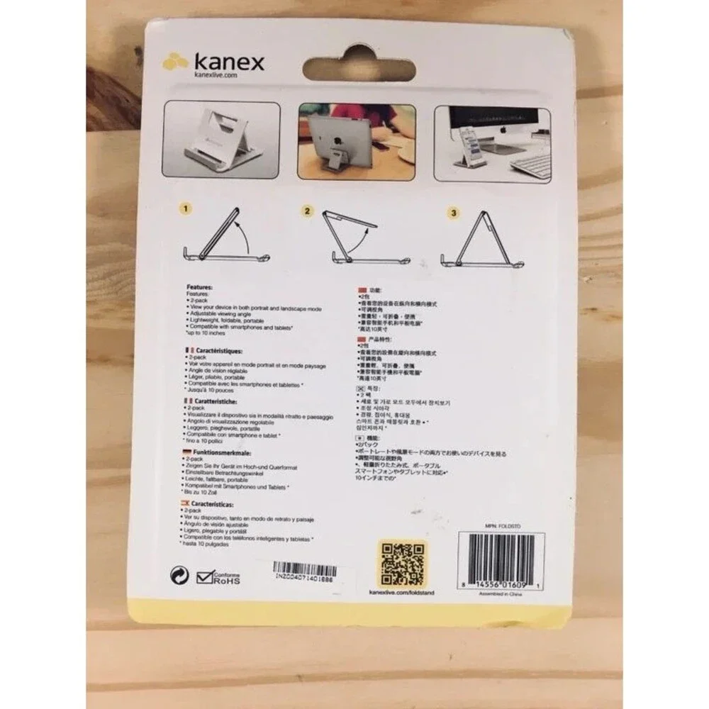 White Foldable Adjustable iPhone iPad Smartphone Universal Mobile Device Holder